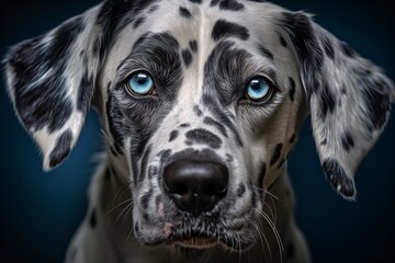 a close up of a dog