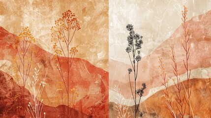 split background design inspired by organic textures, using earthy tones of terracotta and ochre.
