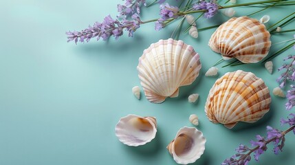 horizontal split background using gentle pastel tones of mint green and lavender.