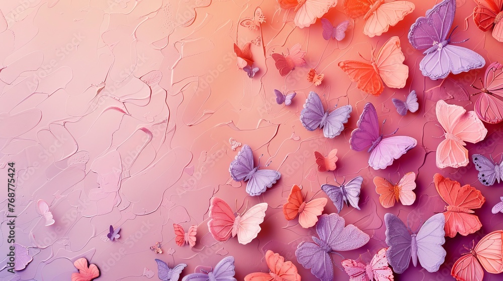 Poster minimalist split background using soft pastel hues of peach and lavender.