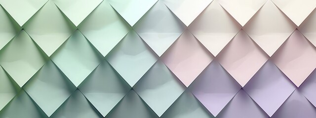 split background with muted lavender and pale green, incorporating minimalist diamond-shaped light elements for a touch of elegance.