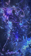Sagittarius zodiac in space with a Nebula