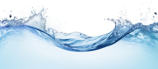 A close-up view of a water wave with air bubbles, isolated on a plain white background