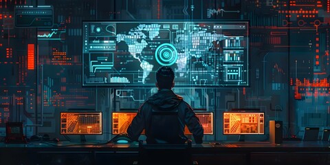 Protecting Against Cyber Threats: The Role of a Cybersecurity Expert. Concept Cybersecurity Threats, Data Protection, Cyber Attacks, Cyber Defense Strategies, Role of Cybersecurity Expert