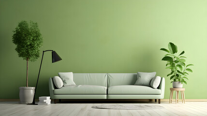 Green Enchantment Cozy Living Room Interior