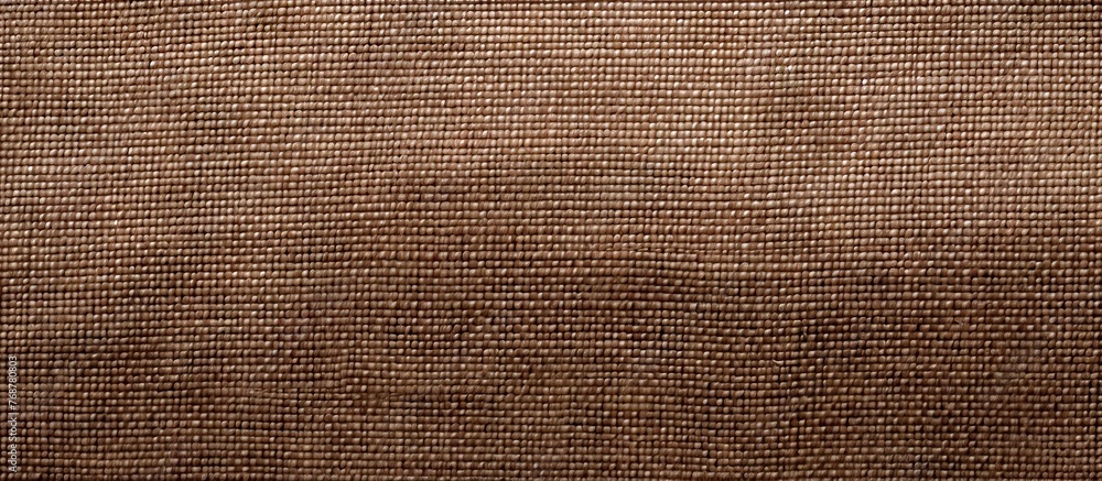 Poster close up of a textured brown cloth with intricate designs, showcasing a top view of the fabric backg