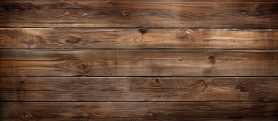 Obraz na płótnie Canvas Detailed view of a wooden wall with a rich dark brown stain, ideal for background or texture usage