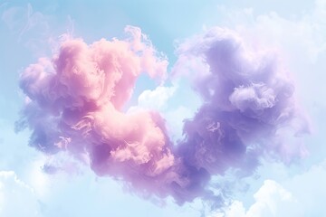 heart shaped clouds - obrazy, fototapety, plakaty