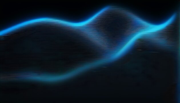 abstract blue waves on a black background. 3d render illustration