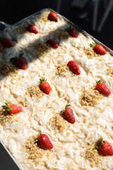 Ramadan Dessert Gullac - Close-Up Shot on Table.
This captivating close-up shot showcases a delectable serving of Gullac, a traditional Turkish dessert typically enjoyed during Ramadan. 