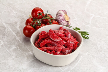 Raw beef meat for cooking
