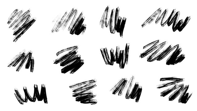 set of grunge scribbles transparent png