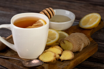 Lemon, ginger and honey tea