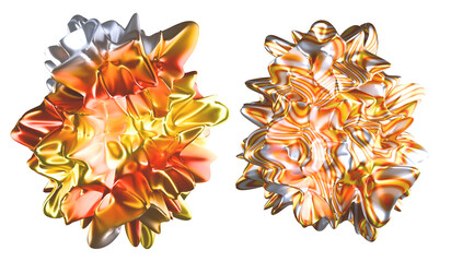 Iridescent holographic modern design elements, glass gradient 3d organic shapes set, liquid abstract transparent 3d rendering objects.