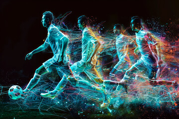 Boosting Cognitive Load Metrics with Soccer Players on Dark Backgrounds: A Creative Approach to Image Enhancement - obrazy, fototapety, plakaty