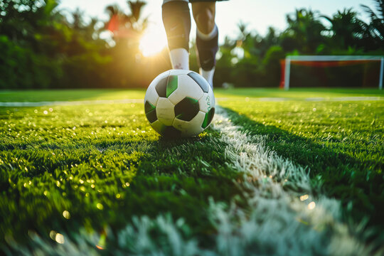 Dynamic Soccer Player on the Pitch: A Stunning Image of Football Action