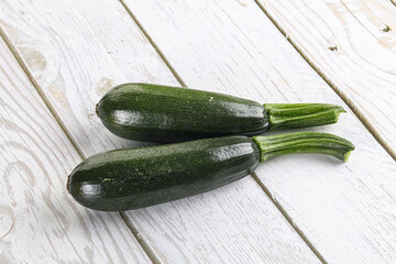 Sliced raw young green zucchini
