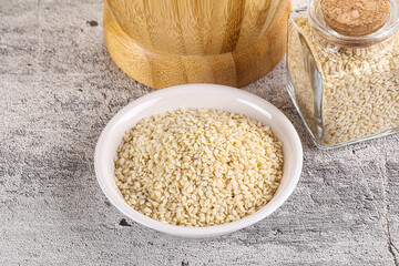 Sesame seeds heap in the bowl