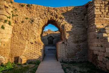Ancient village in ruins in Takht-e Soleyman, West Azerbaijan Province, Iran