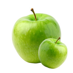 Green apples close-up, isolated on a transparent background.