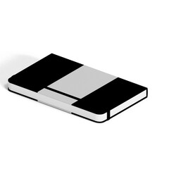 Creative concept isometric view of black notebook isolated on plain background , suitable for your assets element.