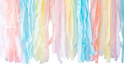 Pastel-Colored Streamers Decoration PNG