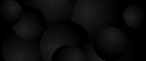 Black minimal geometric shape abstract banner. For business banner, formal backdrop, prestigious voucher, luxe invite, wallpaper and background