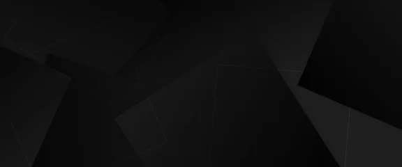 Fototapeten Black minimal geometric shape abstract banner. For business banner, formal backdrop, prestigious voucher, luxe invite, wallpaper and background © Roisa