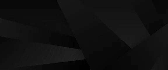 Fototapeten Black minimal geometric shape abstract banner. For business banner, formal backdrop, prestigious voucher, luxe invite, wallpaper and background © Roisa