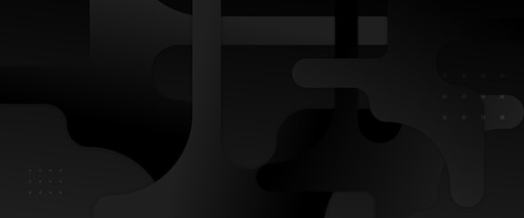 Black vector gradient abstract banner design. Graphic design element modern style concept for background, banner, flyer, card, wallpaper, cover, or brochure