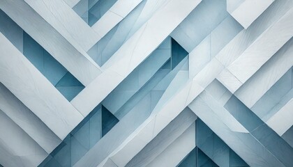 Chic Minimalism: Intricate 3D Wall Design in Light Blue and White - obrazy, fototapety, plakaty