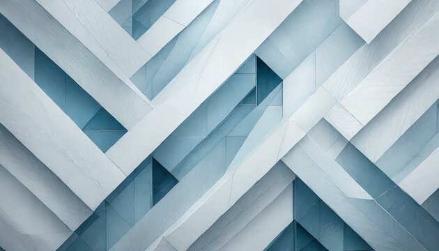 Chic Minimalism: Intricate 3D Wall Design in Light Blue and White