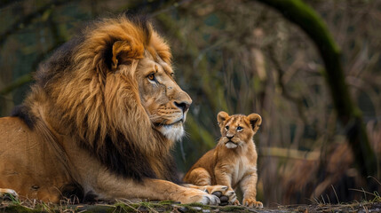 Fototapeta premium lion in the wild