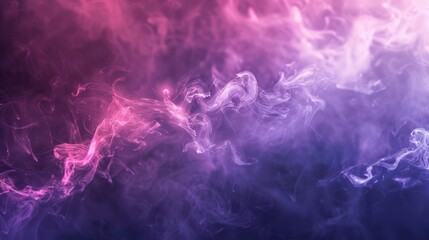 Smoke background. Ethereal aura. Pink purple liquid ink mysterious splash cloud hypnotic swirls flow light particles spreading in water wave. - obrazy, fototapety, plakaty