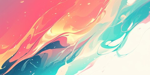 abstract background, pastel colors, fluid shapes, pink orange teal