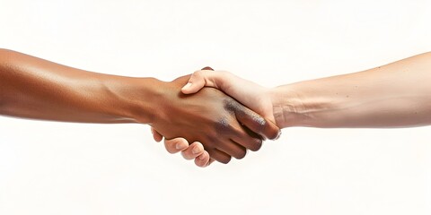 Handshake Sealing a Successful Commercial Partnership on Crisp White Background