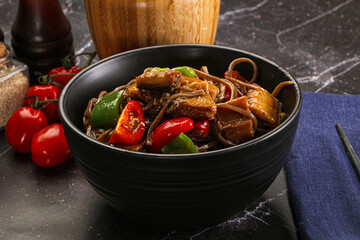 Buckwheat Soba with eel and vegetavles