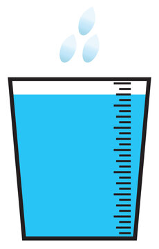 Rain gauge Drawing of the amount of water in a glass water depth