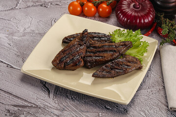 Grilled diet beef liver steak
