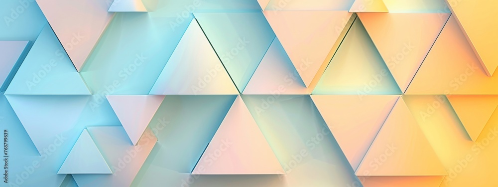 Poster split background using pastel yellow and pale turquoise, featuring abstract triangular light element