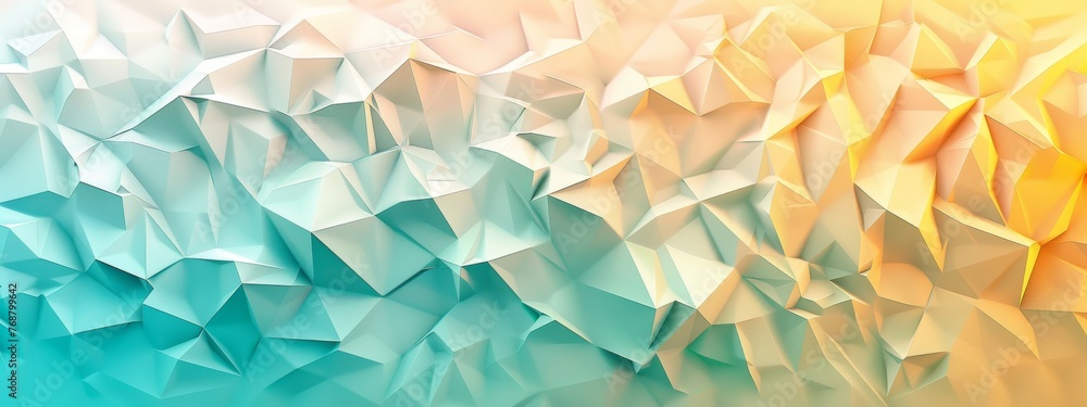 Poster split background using pastel yellow and pale turquoise, featuring abstract triangular light element
