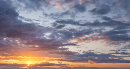 Beautiful dramatic scenic sunset sky background - 768799688