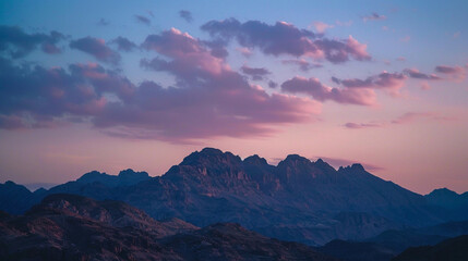 Sunset in the mountains of the Sinai Peninsula, Egypt.