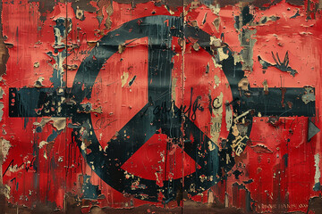 A poster featuring symbols of anti-war activism and advocating for peacebuilding and diplomatic solutions to conflicts. - obrazy, fototapety, plakaty