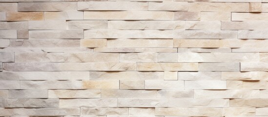 A close-up view of a white brick wall constructed without any mortar joints, showcasing the...