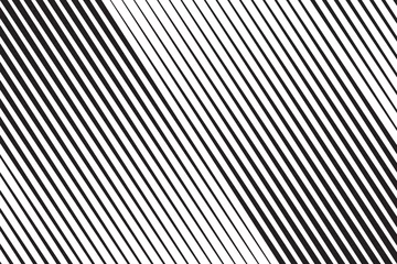 Fotobehang Diagonal lines pattern. Black slanted parallel stripes on white background. Oblique straight strips print. Tilted streaks wallpaper. Abstract design. Vector graphic illustration © Andrii