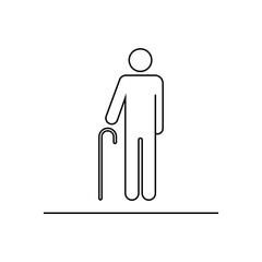 Standing person with cane icon. Public information symbol modern, simple, vector, icon for website design, mobile app, ui. Vector Illustration