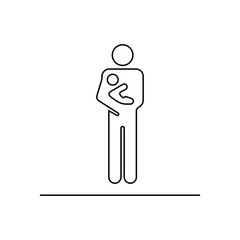 Standing person holding a small child icon. Public information symbol modern, simple, vector, icon for website design, mobile app, ui. Vector Illustration