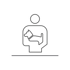 Dogs should be carried icon. Public information symbol modern, simple, vector, icon for website design, mobile app, ui. Vector Illustration