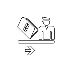 Manual passport control icon. Public information symbol modern, simple, vector, icon for website design, mobile app, ui. Vector Illustration